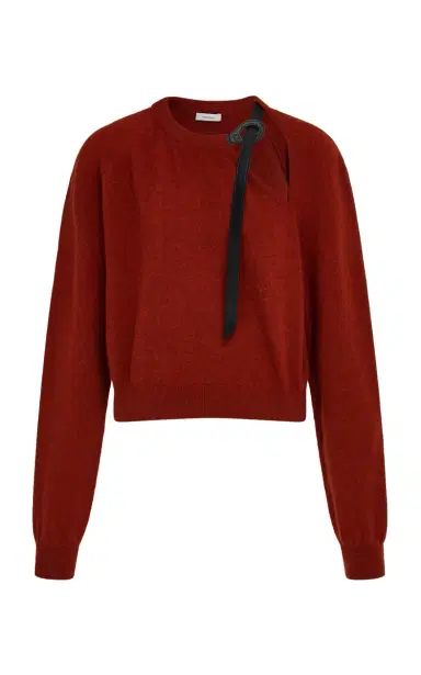 Ferragamo Leather-Detailed Wool-Cashmere Sweater | Thumbnail 7 Ferragamo Leather-Detailed Wool-Cashmere Sweater | Thumbnail 7
