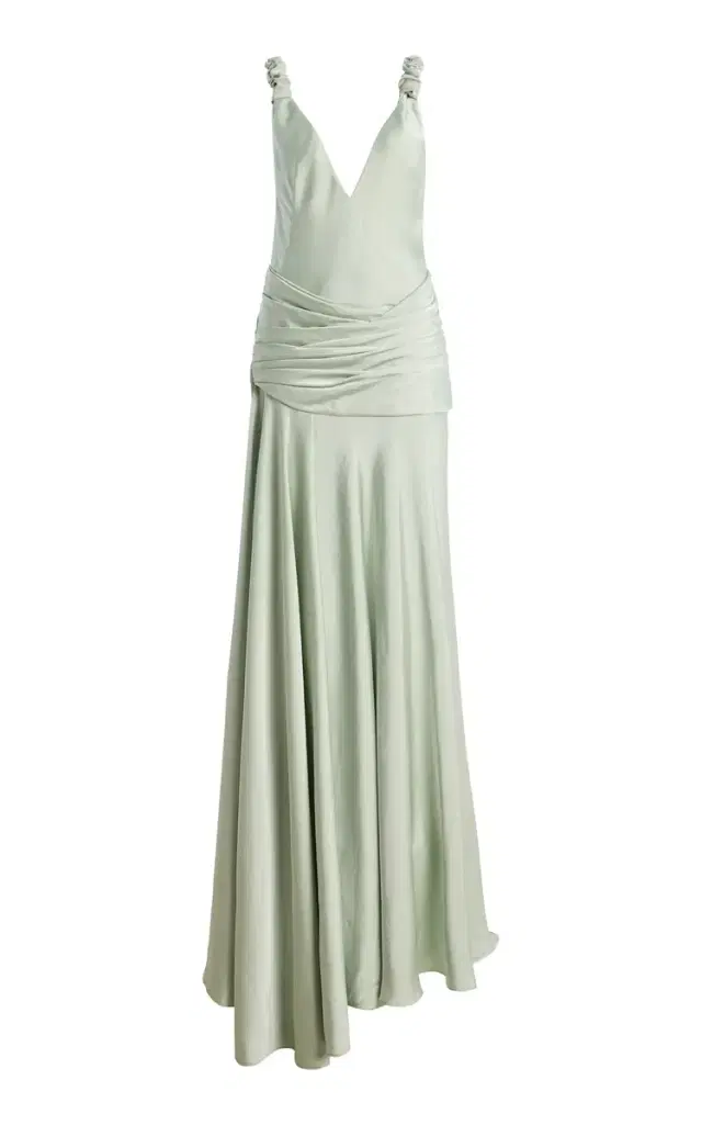 Madalena Ruffled Satin Maxi Dress