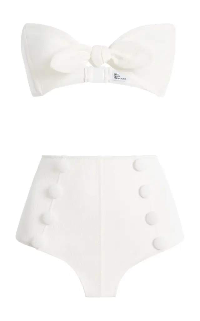 Lisa Marie Fernandez Poppy High-Waist Jacquard Bikini
