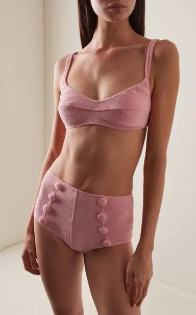 Lisa Marie Fernandez Balconette High-Waisted Terry Cloth Bikini | Thumbnail 2 Lisa Marie Fernandez Balconette High-Waisted Terry Cloth Bikini | Thumbnail 2