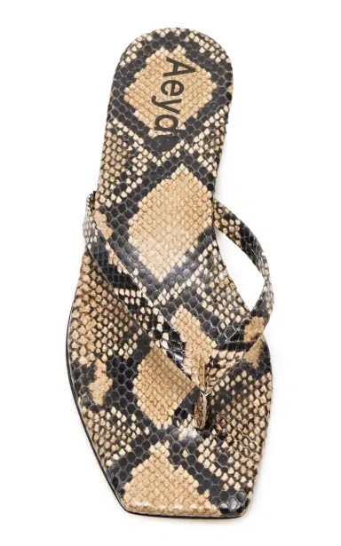 aeyde Renee Snake Print Leather Sandals | Thumbnail 3
