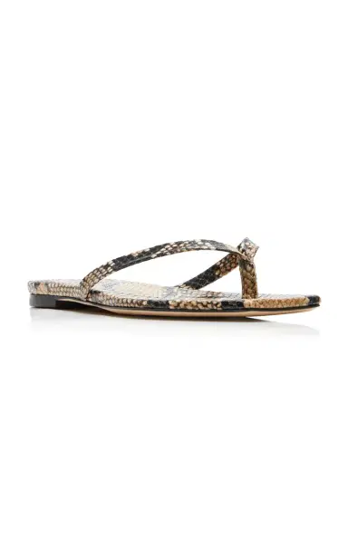 aeyde Renee Snake Print Leather Sandals | Thumbnail 4