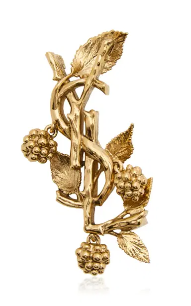 Saint Laurent YSL Mulberry Metal Brooch | Thumbnail 3
