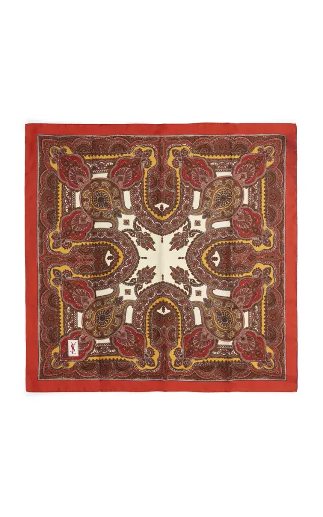 Saint Laurent Paisley Silk Scarf