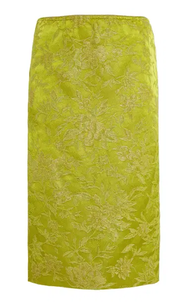 Saint Laurent Floral Brocade Midi Skirt | Thumbnail 2