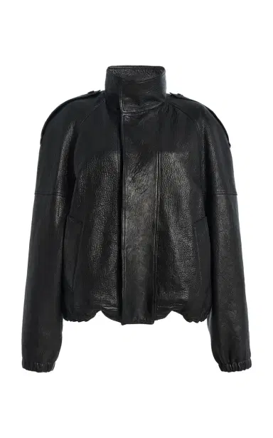 Saint Laurent Collared Leather Jacket | Thumbnail 4 Saint Laurent Collared Leather Jacket | Thumbnail 4