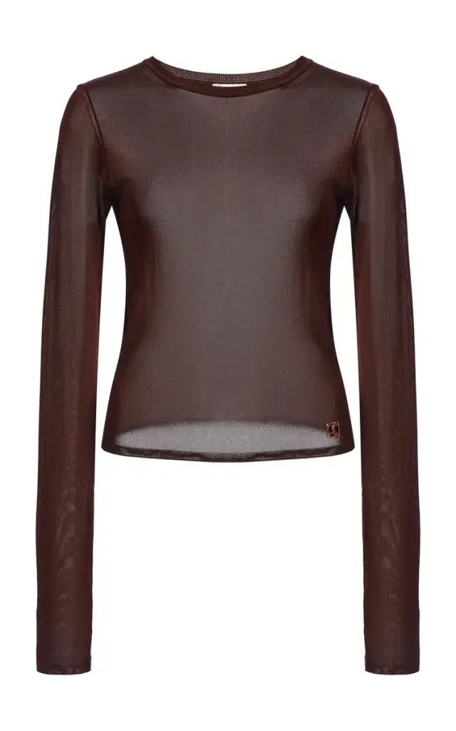 Saint Laurent Long-Sleeved Chiffon Top