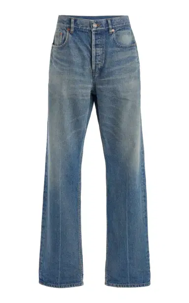 Saint Laurent Authentic Rigid Mid-Rise Straight-Leg Jeans | Thumbnail 6