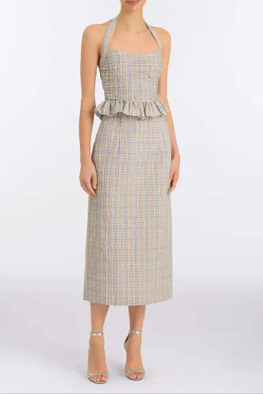 Markarian Betsy Pastel Plaid Midi Skirt | Thumbnail 2