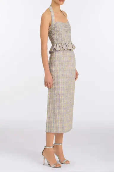Markarian Betsy Pastel Plaid Midi Skirt | Thumbnail 3