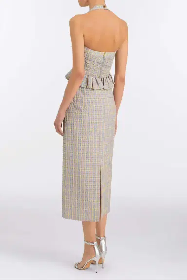 Markarian Betsy Pastel Plaid Midi Skirt | Thumbnail 4