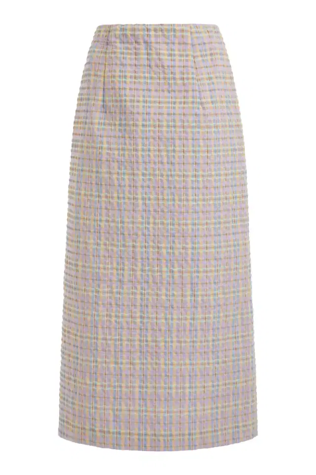 Betsy Pastel Plaid Midi Skirt
