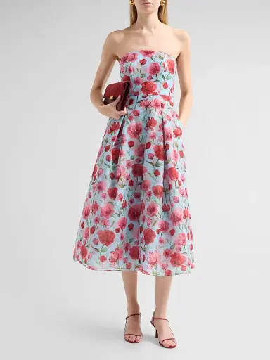 SACHIN & BABI Women's Shay Floral Organza Strapless Cocktail Dress - Sky Poppies - Size 14 | Thumbnail 2 SACHIN & BABI Women's Shay Floral Organza Strapless Cocktail Dress - Sky Poppies - Size 14 | Thumbnail 2