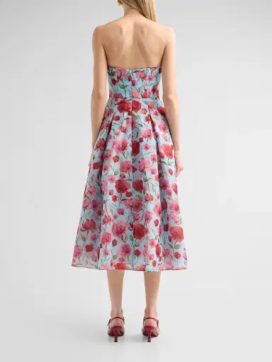 SACHIN & BABI Women's Shay Floral Organza Strapless Cocktail Dress - Sky Poppies - Size 14 | Thumbnail 3 SACHIN & BABI Women's Shay Floral Organza Strapless Cocktail Dress - Sky Poppies - Size 14 | Thumbnail 3