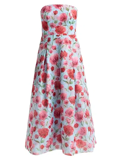 SACHIN & BABI Women's Shay Floral Organza Strapless Cocktail Dress - Sky Poppies - Size 14 | Thumbnail 1 SACHIN & BABI Women's Shay Floral Organza Strapless Cocktail Dress - Sky Poppies - Size 14 | Thumbnail 1