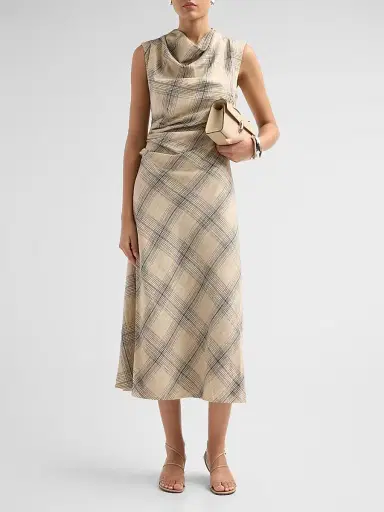 Simkhai Women's Burke Draped Midi Dress | Thumbnail 2 Simkhai Women's Burke Draped Midi Dress | Thumbnail 2