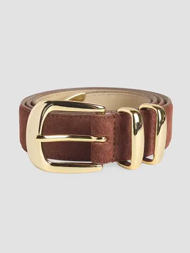 Favorite Daughter Women's The Suede Jordan Belt - Tan Polished Gold - Size XL | Thumbnail 3 Favorite Daughter Women's The Suede Jordan Belt - Tan Polished Gold - Size XL | Thumbnail 3
