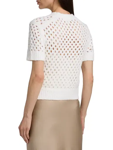 Vince Women's Honeycomb Knit Boxy Tee | Thumbnail 5 Vince Women's Honeycomb Knit Boxy Tee | Thumbnail 5