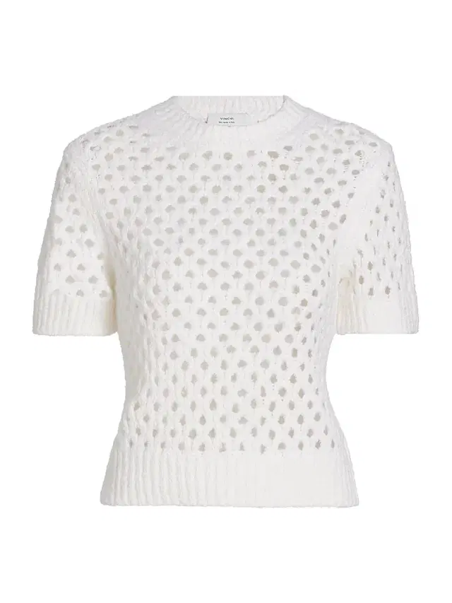Vince Women's Honeycomb Knit Boxy Tee - Optic White