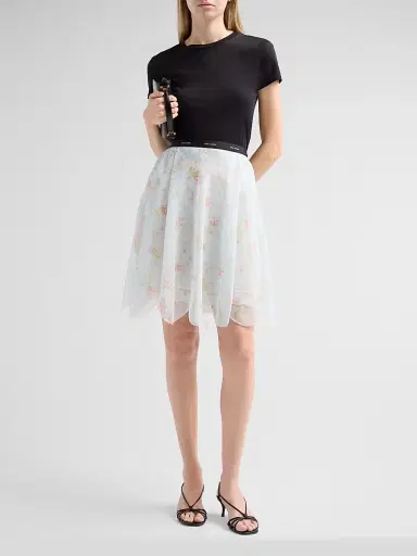 Marc Jacobs Women's Blurred Floral Chiffon Skirt - Blue Mist Multi - Size XS | Thumbnail 2