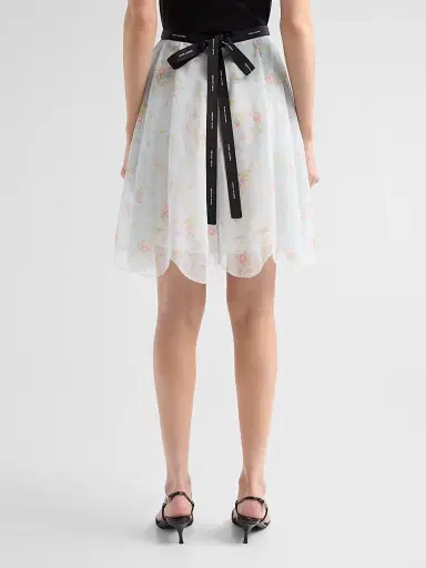 Marc Jacobs Women's Blurred Floral Chiffon Skirt - Blue Mist Multi - Size XS | Thumbnail 3