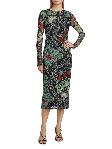 Elie Tahari Women's The Delilah Floral Mesh Dress - Dianas Garden Print | Thumbnail 2 Elie Tahari Women's The Delilah Floral Mesh Dress - Dianas Garden Print | Thumbnail 2