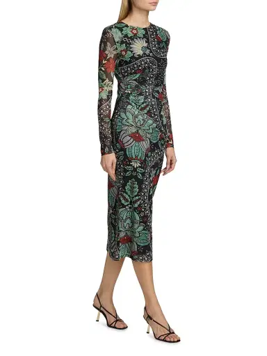 Elie Tahari Women's The Delilah Floral Mesh Dress - Dianas Garden Print | Thumbnail 4 Elie Tahari Women's The Delilah Floral Mesh Dress - Dianas Garden Print | Thumbnail 4
