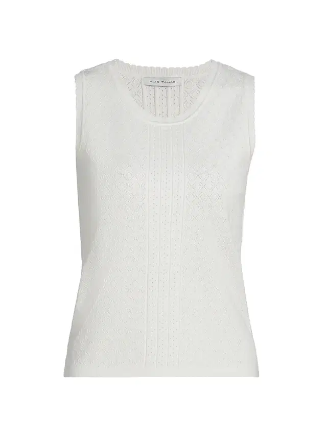 Elie Tahari Women's The Steele Pointelle Sweater Vest -