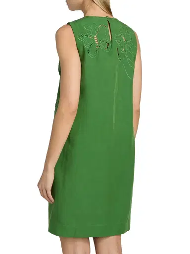 Elie Tahari Women's The Isabella Butterfly Eyelet Mini Shift Dress - Paradise Green - Size Small | Thumbnail 5