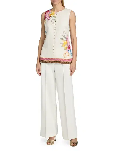 Elie Tahari Women's The Lowen Pintuck Wide-Leg Pants | Thumbnail 2