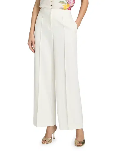 Elie Tahari Women's The Lowen Pintuck Wide-Leg Pants | Thumbnail 3