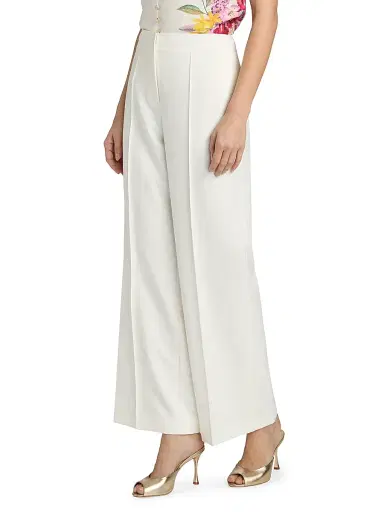 Elie Tahari Women's The Lowen Pintuck Wide-Leg Pants | Thumbnail 4