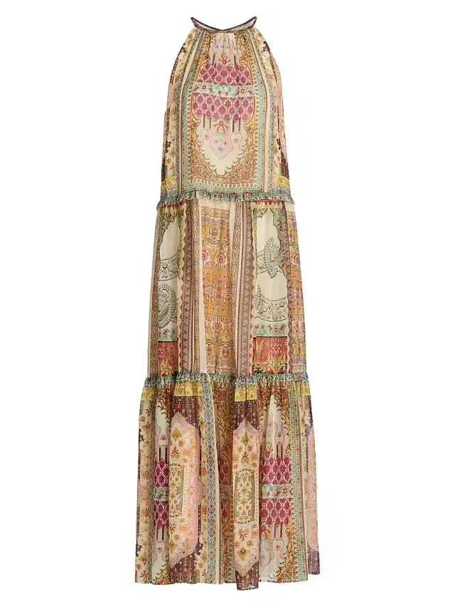 Elie Tahari Women's The Aurora Baroque Tiered Maxi Dress - Baroque Print