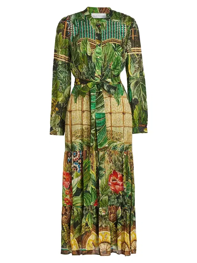 Women's The Lilou Printed Midi Shirtdress - Atrium Garden Print