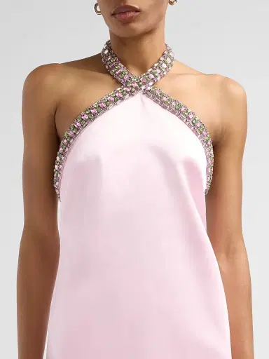 Retrofête Women's Sabry Embellished Mini Halter Dress - Rosa - Size Small | Thumbnail 5 Retrofête Women's Sabry Embellished Mini Halter Dress - Rosa - Size Small | Thumbnail 5