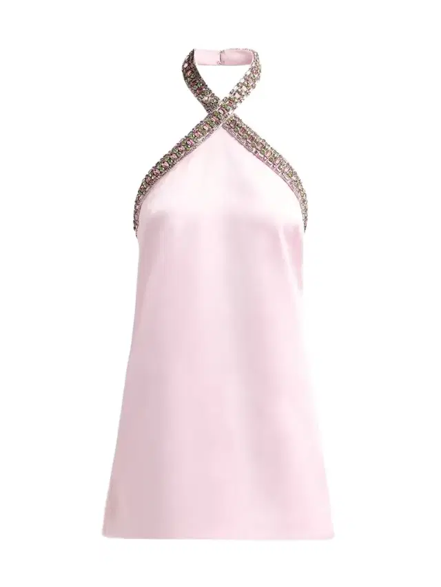 Women's Sabry Embellished Mini Halter Dress - Rosa