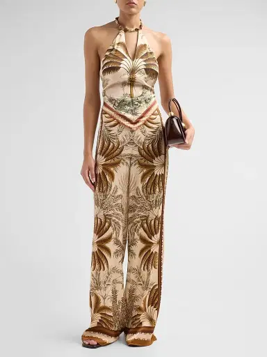 Retrofête Women's Sunny Printed Satin Wide-Leg Pants | Thumbnail 2 Retrofête Women's Sunny Printed Satin Wide-Leg Pants | Thumbnail 2