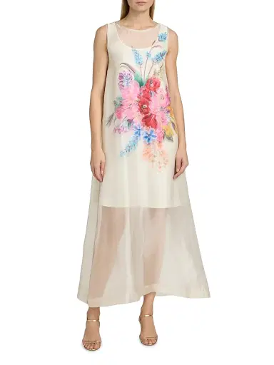 Elie Tahari Women's The Alexis Garden Print Maxi Dress - Tiara Garden Print | Thumbnail 3 Elie Tahari Women's The Alexis Garden Print Maxi Dress - Tiara Garden Print | Thumbnail 3