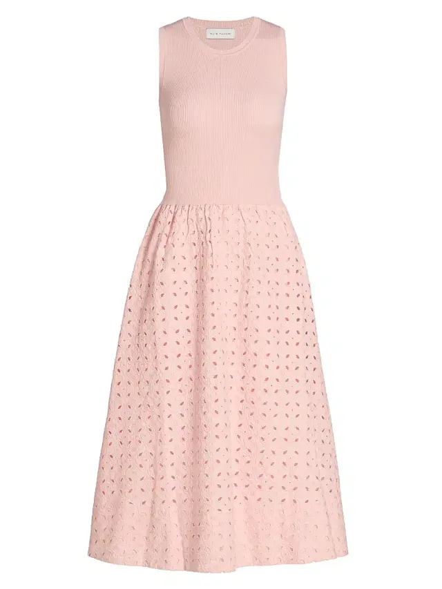 Women's The Emma Eyelet Midi Dress - Pale Blush