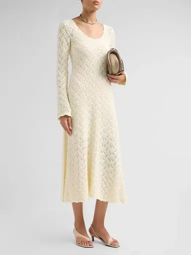 Cara Cara Women's Avril Pointelle Midi Dress - | Thumbnail 4