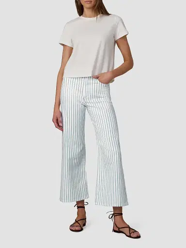 Joe's Jeans Women's The Mia Stripe Wide-Leg Ankle Jeans - Blue Multi Stripe | Thumbnail 2