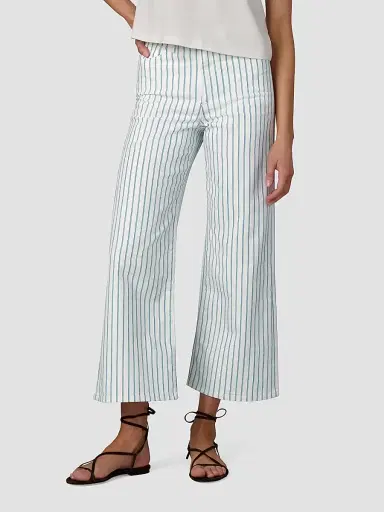 Joe's Jeans Women's The Mia Stripe Wide-Leg Ankle Jeans - Blue Multi Stripe | Thumbnail 4