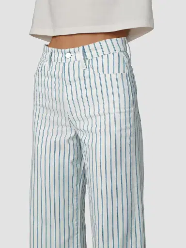 Joe's Jeans Women's The Mia Stripe Wide-Leg Ankle Jeans - Blue Multi Stripe | Thumbnail 6