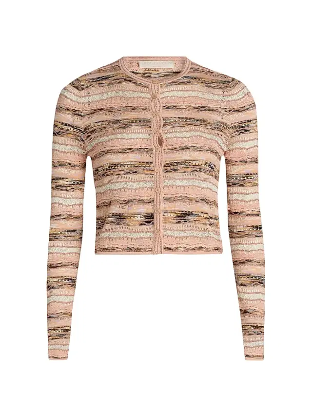 Ulla Johnson Women's Mia Striped Knit Cardigan - Hibiscus