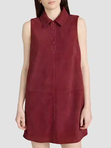 Frame Women's City Shift Suede Mini Shirtdress - Garnet - Size 14 | Thumbnail 3 Frame Women's City Shift Suede Mini Shirtdress - Garnet - Size 14 | Thumbnail 3