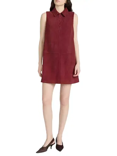 Frame Women's City Shift Suede Mini Shirtdress - Garnet - Size 14 | Thumbnail 1 Frame Women's City Shift Suede Mini Shirtdress - Garnet - Size 14 | Thumbnail 1