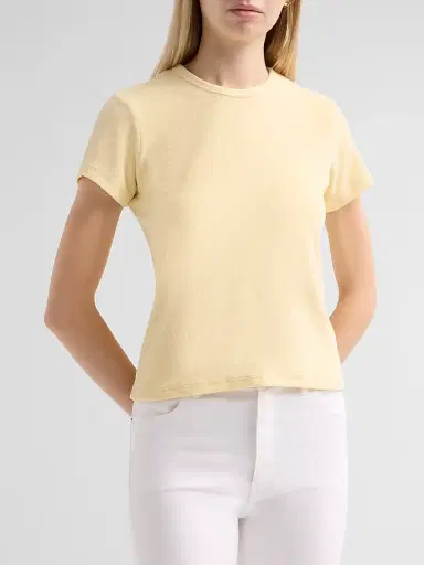 Frame Women's The Terry Baby T-Shirt - Lemon - Size Large | Thumbnail 4