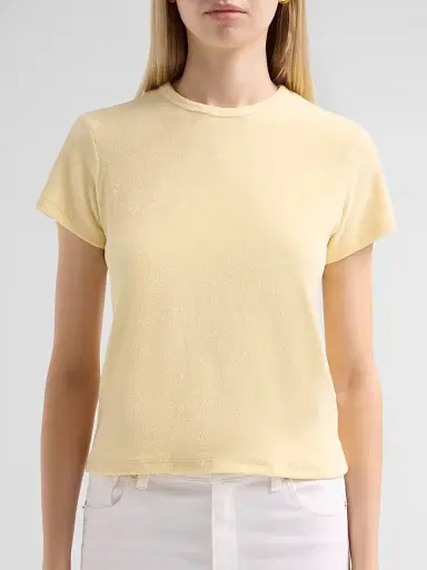 Frame Women's The Terry Baby T-Shirt - Lemon - Size Large | Thumbnail 5