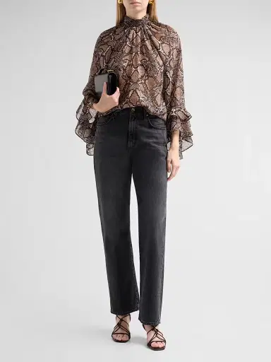 Ungaro Women's Raina Printed Chiffon Blouse - Natural Multi - Size XXL | Thumbnail 2 Ungaro Women's Raina Printed Chiffon Blouse - Natural Multi - Size XXL | Thumbnail 2