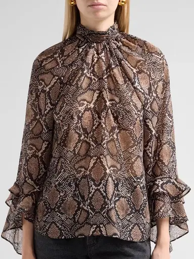 Ungaro Women's Raina Printed Chiffon Blouse - Natural Multi - Size XXL | Thumbnail 5 Ungaro Women's Raina Printed Chiffon Blouse - Natural Multi - Size XXL | Thumbnail 5